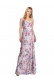 Sleeveless Cowl Neck Stretch Satin & Floral Long Formal Evening Gown / Bridesmaid Dress Cardiff