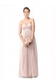Cap Sleeves Sweetheart Tulle Vintage Rose Long Bridesmaid Dress Cardiff