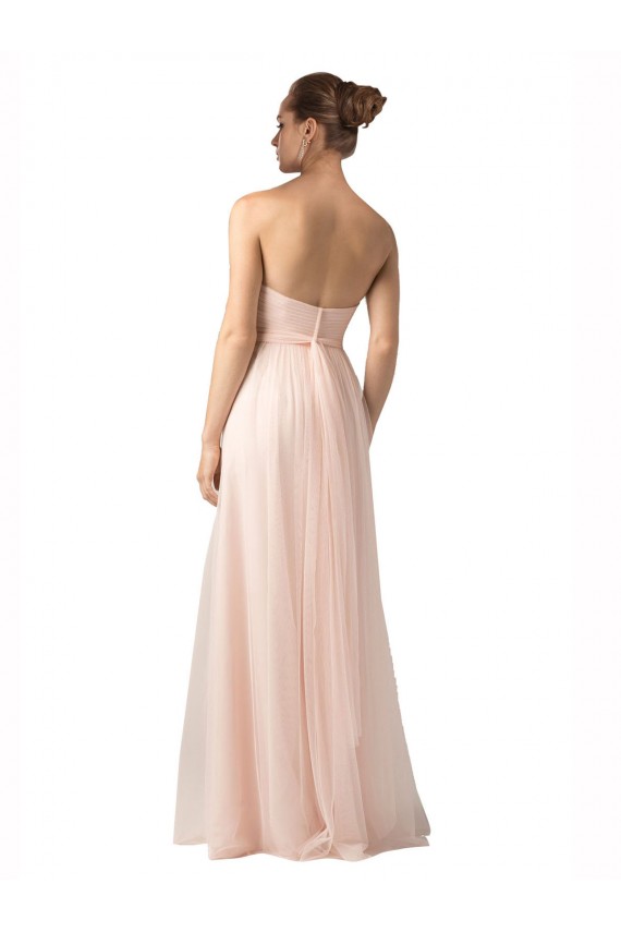 Sleeveless Sweetheart Tulle Nude Long Bridesmaid Dress / Evening Dress Cardiff