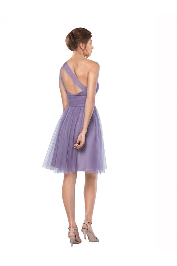Sleeveless One Shoulder Tulle Watermelon Long Bridesmaid Dress Cardiff