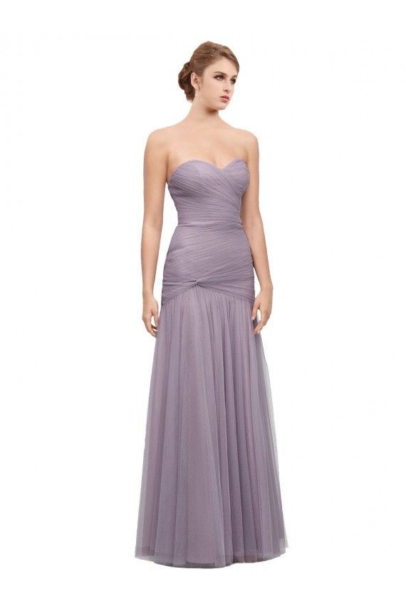 Sleeveless Sweetheart Tulle Heather Long Bridesmaid Dress Cardiff