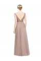 Sleeveless V-Neck Tulle Blush Long Bridesmaid Dress Cardiff