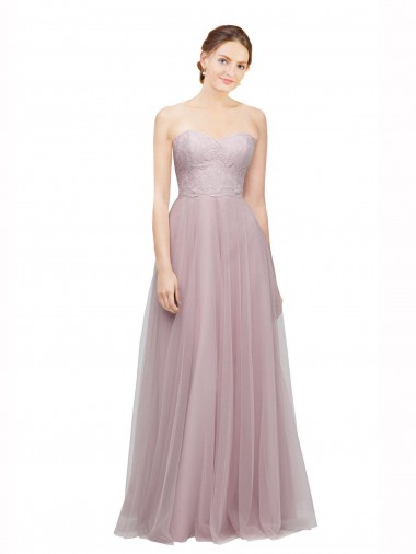 Sleeveless Sweetheart Tulle & Lace Light Lilac Long Bridesmaid Dress / Evening Dress Cardiff