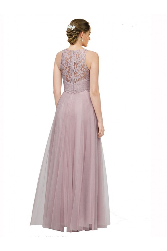 Sleeveless Sweetheart Tulle & Lace Light Lilac Long Bridesmaid Dress Cardiff