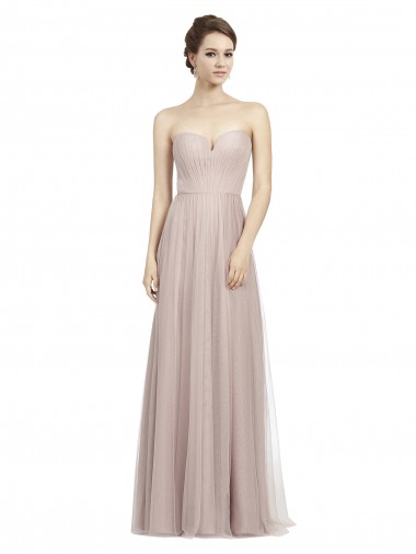 Sleeveless Sweetheart Tulle Vintage Rose Long Formal Dress / Bridesmaid Dress Cardiff