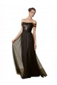 Sleeveless Off the Shoulder Tulle & Sequin Black Long Bridesmaid Dress Cardiff