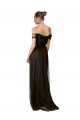Sleeveless Off the Shoulder Tulle & Sequin Black Long Bridesmaid Dress Cardiff