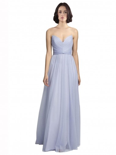Sleeveless Sweetheart Tulle Lilac Long Bridesmaid Dress Cardiff