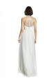 Sleeveless High Neck Tulle White Long Bridesmaid Dress Cardiff
