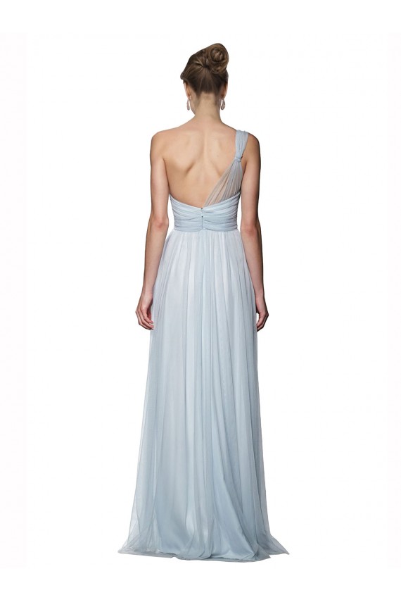 Sleeveless One Shoulder Tulle Mist Long Bridesmaid Dress Cardiff
