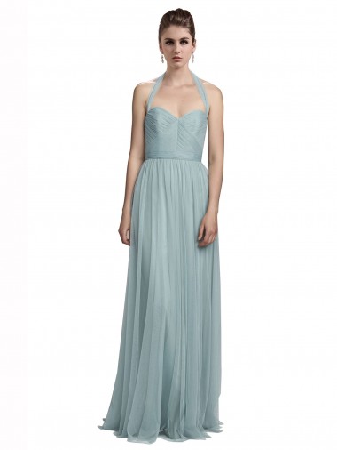 Sleeveless Halter Neck Tulle Long Bridal Party Dress / Evening Dress Cardiff
