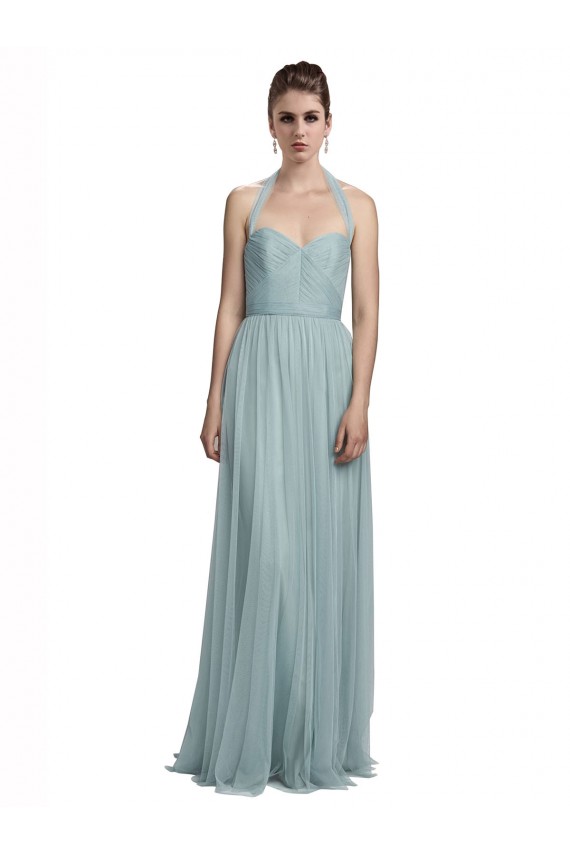 Sleeveless Halter Neck Tulle Long Bridal Party Dress / Evening Dress Cardiff