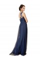 Sleeveless One Shoulder Tulle Dark Navy Sweep Train Bridesmaid Dress Cardiff