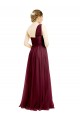 Sleeveless One Shoulder Tulle Burgundy Long Semi Formal Evening Dress / Bridesmaid Dress Cardiff
