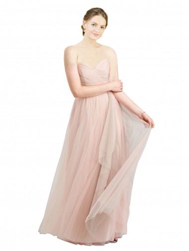 Sleeveless Sweetheart Tulle Pink Long Bridesmaid Dress / Evening Dress Cardiff