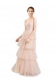 Sleeveless V-Neck Tulle Pink Long Semi Formal Evening Dress / Bridesmaid Dress Cardiff