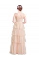 Sleeveless V-Neck Tulle Pink Long Semi Formal Evening Dress / Bridesmaid Dress Cardiff