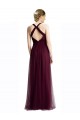 Sleeveless V-Neck Tulle Red Long Bridesmaid Dress / Evening Dress Cardiff