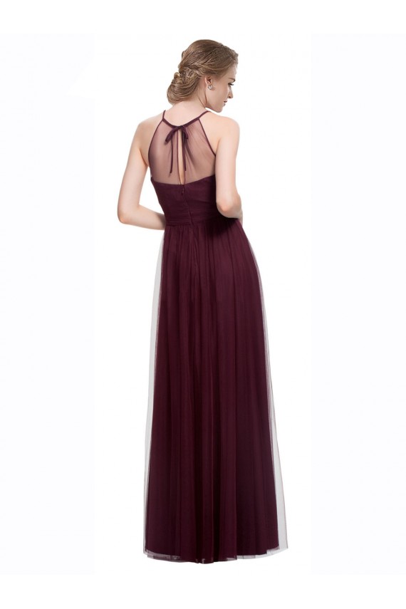 Sleeveless Sweetheart Tulle Red Long Bridesmaid Dress Cardiff