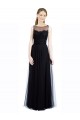 Sleeveless Illusion Neck Tulle & Lace Black Long Bridesmaid Dress Cardiff