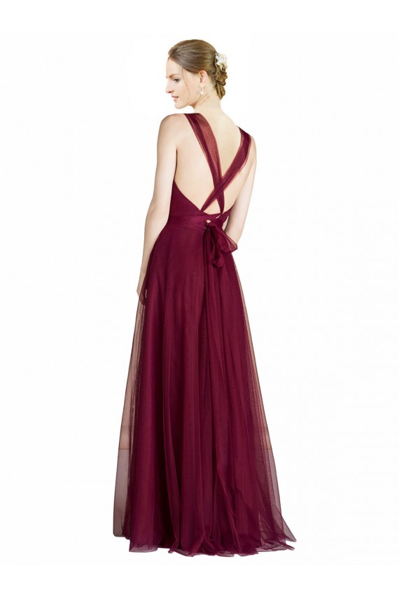 Sleeveless Sweetheart Tulle Long Bridesmaid Dress Cardiff