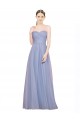 Sleeveless Strapless Tulle Light Sky Blue Long Formal Dress / Bridesmaid Dress Cardiff