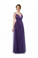 Sleeveless Bateau Neck Tulle Purple Long Bridesmaid Dress Cardiff
