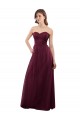 Sleeveless Strapless Tulle Burgundy Long Bridesmaid Dress Cardiff