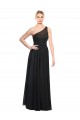Sleeveless One Shoulder Tulle Black Long Bridesmaid Dress / Evening Dress Cardiff