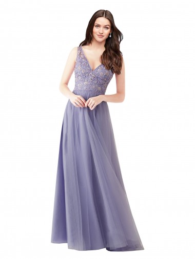 Sleeveless Sweetheart Tulle & Lace Long Formal Dress / Bridesmaid Dress Cardiff