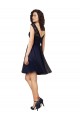 Sleeveless Bateau Neck Tulle & Lace Dark Navy Knee Length Bridesmaid Dress Cardiff