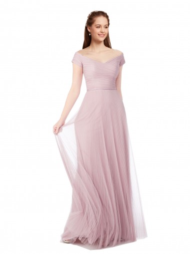 Sleeveless Off the Shoulder Tulle Long Bridesmaid Dress / Evening Dress Cardiff