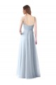 Sleeveless V-Neck Soft Tulle Light Sky Blue Long Bridesmaid Dress Cardiff