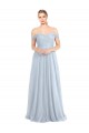 Sleeveless Strapless Tulle Light Sky Blue Long Evening Dress / Bridesmaid Dress Cardiff