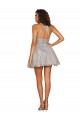Sleeveless Halter Neck Tulle Silver Short Bridesmaid Dress Cardiff