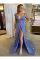 Sleeveless V-Neck Velvet Sequin Shown Color Court Train Prom Dress / Evening Dress Cardiff