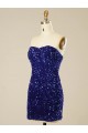 Sleeveless Sweetheart Velvet Sequin Shown Color Short Prom Dress Cardiff
