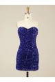 Sleeveless Sweetheart Velvet Sequin Shown Color Short Prom Dress Cardiff