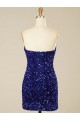Sleeveless Sweetheart Velvet Sequin Shown Color Short Prom Dress Cardiff