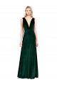 Sleeveless V-Neck Stretch Velvet Dark Green Long Bridesmaid Dress / Formal Dress Cardiff