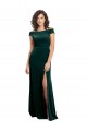 Cap Sleeves Square Neck Stretch Velvet Dark Green Long Formal Evening Gown / Prom Dress / Bridesmaid Dress Cardiff