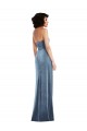 Sleeveless Strapless Stretch Velvet Dusty Blue Long Formal Evening Gown / Prom Dress / Bridesmaid Dress Cardiff