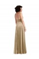 Sleeveless Square Neck Stretch Velvet Champagne Long Formal Evening Gown / Prom Dress / Bridesmaid Dress Cardiff