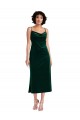 Sleeveless Cowl Neck Stretch Velvet Dark Green Midi Length Black Tie Evening Gown / Prom Dress / Bridesmaid Dress Cardiff