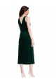 Sleeveless Cowl Neck Stretch Velvet Dark Green Midi Length Evening Gown / Prom Dress / Bridesmaid Dress Cardiff