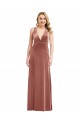 Sleeveless V-Neck Stretch Velvet Cinnamon Rose Long Bridesmaid Dress / Evening Dress Cardiff