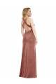 Sleeveless V-Neck Stretch Velvet Cinnamon Rose Long Bridesmaid Dress / Evening Dress Cardiff