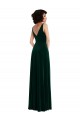 Sleeveless V-Neck Stretch Velvet Dark Green Long Bridesmaid Dress / Evening Dress Cardiff