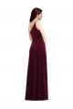 Sleeveless One Shoulder Stretch Velvet Burgundy Long Black Tie Evening Dress / Prom Dress / Bridesmaid Dress Cardiff