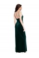 Sleeveless Square Neck Stretch Velvet Dark Green Sheath Long Prom Dress / Bridesmaid Dress Cardiff